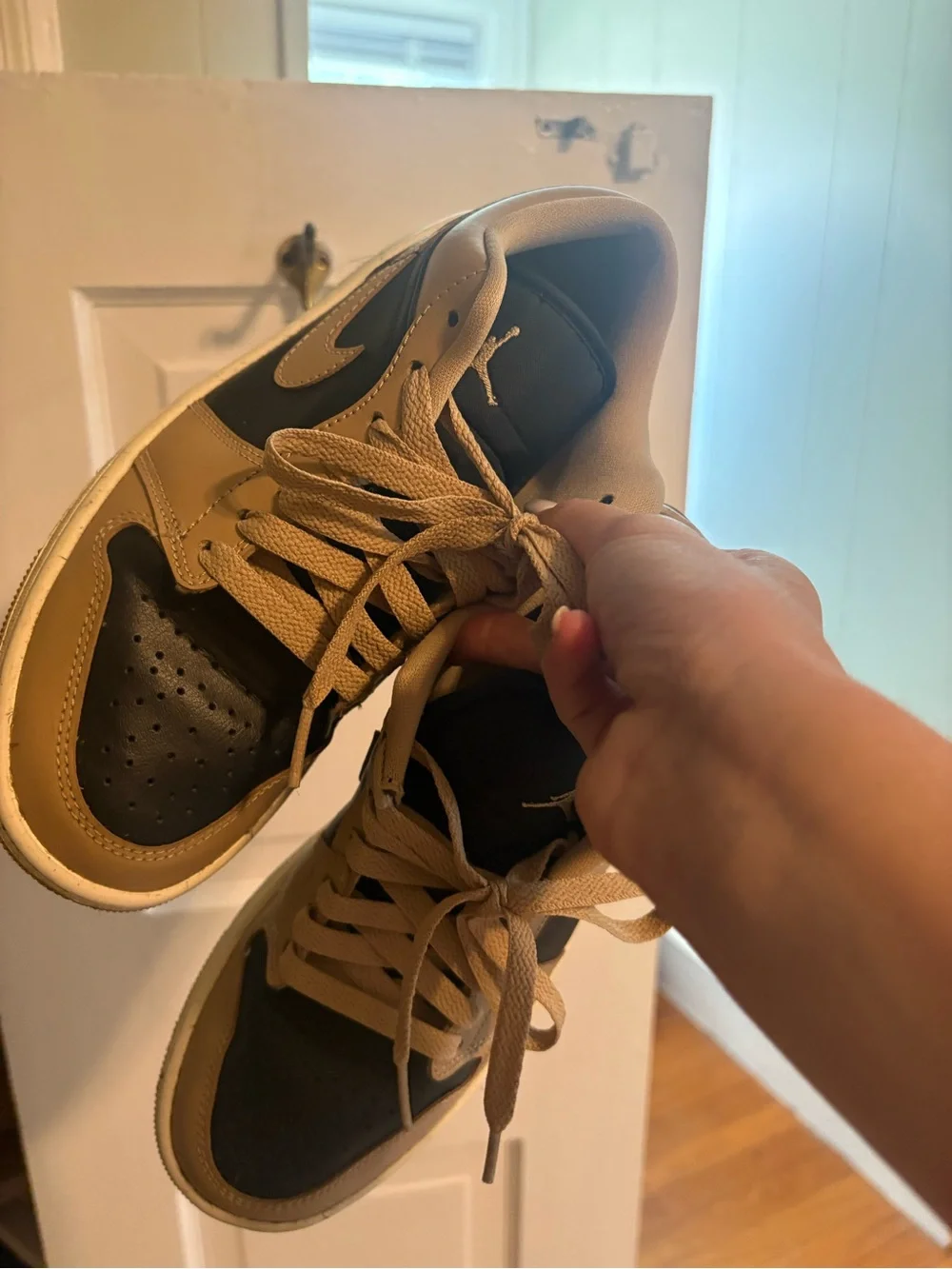Jordan Low-Top Sneakers in Black and Tan